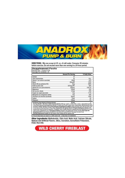 Mhp Anadrox Pump Preworkout &fat Burner 279 G