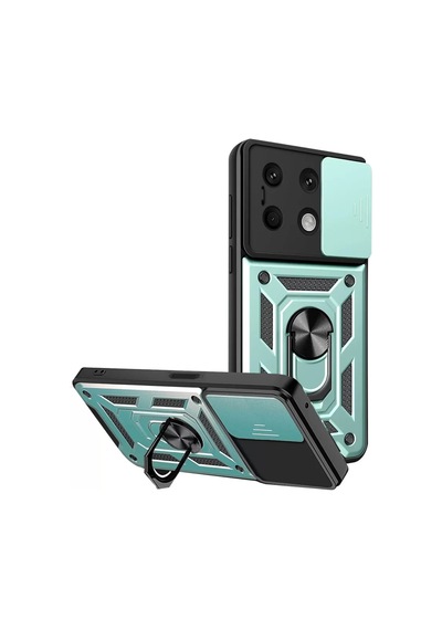 Newface Xiaomi Redmi Note 13 4g Kılıf Pars Lens Yüzüklü Silikon - Yeşil
