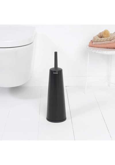108587 Wc-seti Ve Fırça, Plastik, Mat Siyah, 30 X 20 X 10 Cm Beyaz - Çok Renkli
