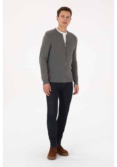 U.s. Polo Assn. Erkek Gri Melanj Hırka Triko 50307813-vr086 Grı Melanj