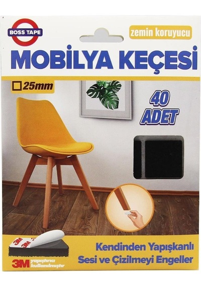 Mobilya Keçesi Sese Ve Çizilmeye Son Yapışkanlı 25Mmx40Ad-Kare