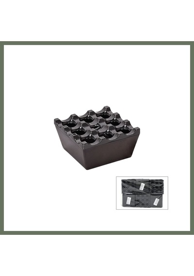 Bezos Izgaralı Kare Küllük - Bakalit Plastik - Siyah Bezos1