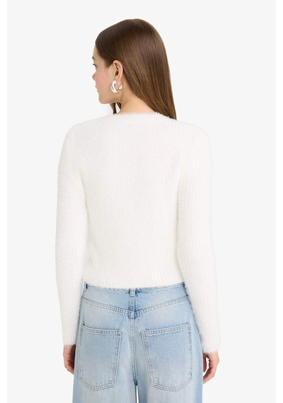 Defacto Coool Slim Fit Dar Kesim Bisiklet Yaka Triko Hırka Z9318az25wner98 Ekru