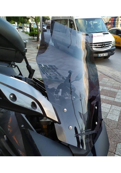 2015-17 Yamaha Mt09 Tracer Uzun Ön Cam Koyu Füme Zeus 53cm 4mm