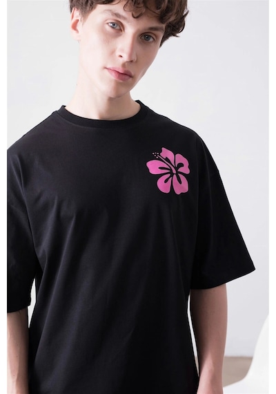 Startmore Unisex Siesta Beach Beyaz Tshirt Siyah