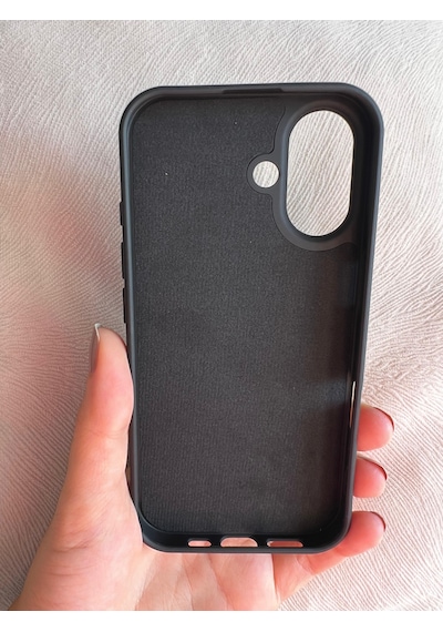 Apple Uyumlu iPhone 16 Logolu İçi Kadife Silikon Lansman Kılıf