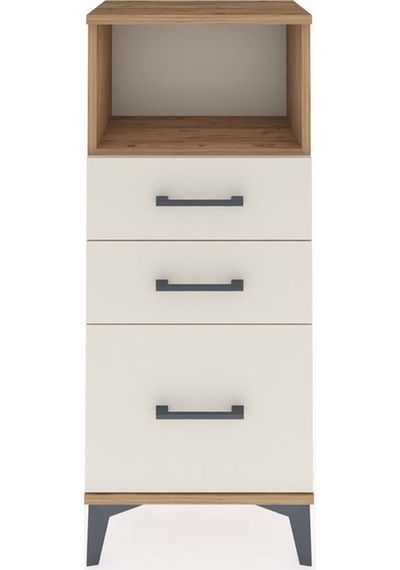 Arges Komodin Tek Raflı 3 Çekmeceli 44x30x106 Çam-aytaşı Çam