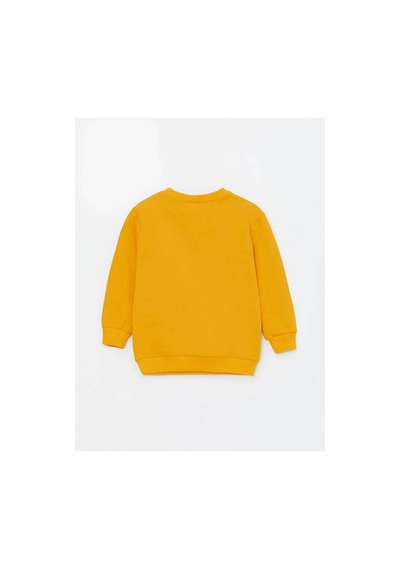 LC Waikiki Bisiklet Yaka Uzun Kollu Baskılı Erkek Bebek Sweatshirt Sarı
