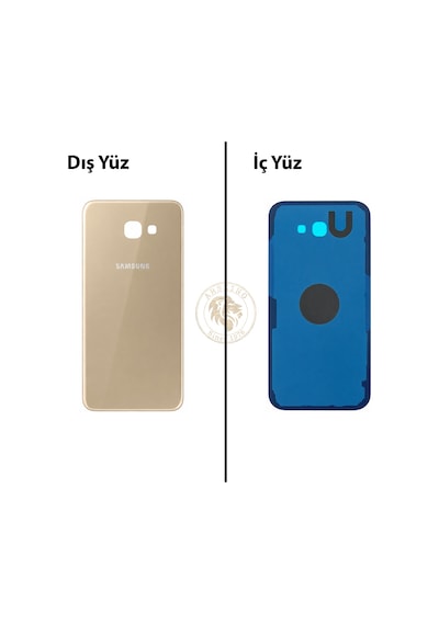 Samsung Galaxy A7 2017 A720 Gold Renk Arka Kapak Arka Cam Batarya Kapağı Pil Kapağı Lazer Kesim Back Cover Galaxy A7 2017 Uyumlu