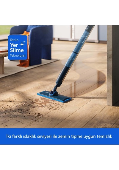 Philips Oneup 5000 Serisi Elektrikli Mop, Kablosuz, Bakterilere Karşı %99,9 Etkili, 360 Derece Başlık İle Zahmetsiz Genel
