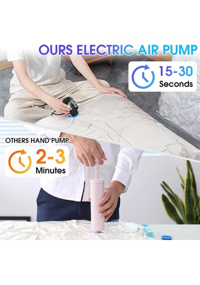Vakum Saklama Torbaları Elektrikli Hava Pompası, Giyim/yorgan/battaniyeler İçin Çeşitli Vakumlu Mühür Torbaları