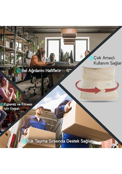 Lumbostad Korse 26 Cm Ayarlanabilir Çelik Balenli Bel Ve Sırt Destekli Korse, Nefes Alabilir Yüksek Destek, Günl