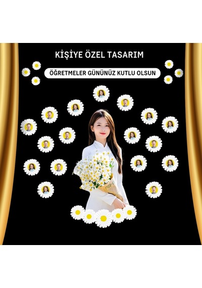 Öğretmenler Günü Kişiselleştirilmiş Papatya Pano Süsü