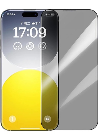 Baseus Crystalline İphone 15 Pro Max Privacy Hayalet Full Koruma Cam Ekran Koruyucu- 5775
