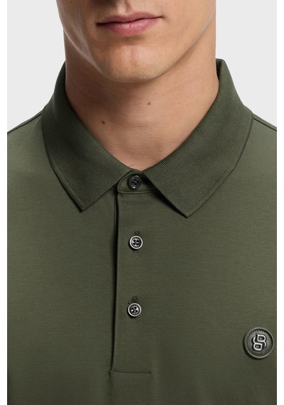 Boss Logolu %100 Pamuk Regular Fit Düğmeli Polo Erkek Polo 50555829 347 Haki