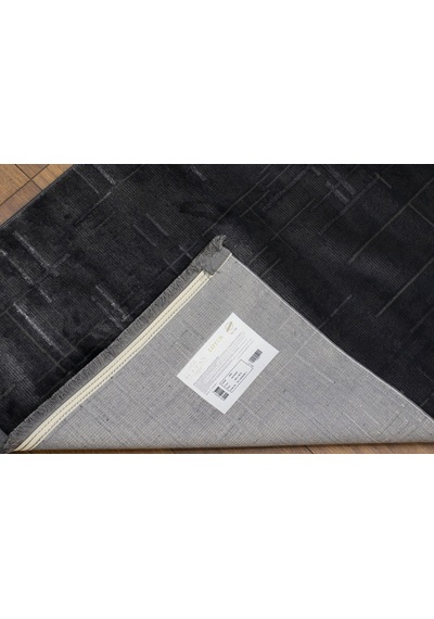 Antrasit Rengi Lotus Bambu Model Altı Kaymaz Makine Dokuma Halı-856 Renkli