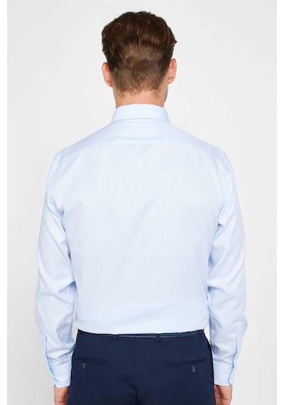 Tudors Slim Fit Uzun Kollu Non Iron Erkek Gömlek-31172-mavi Mavi