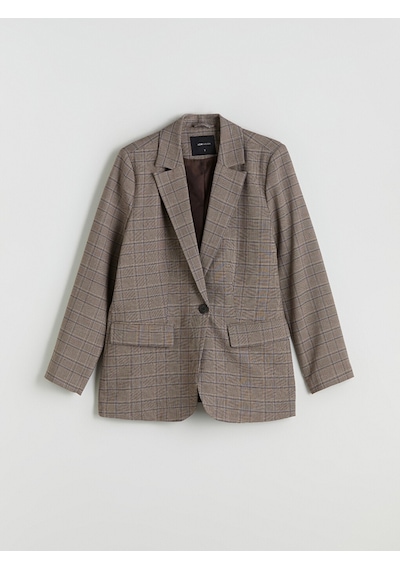 Lcw Vision Bej Ekose Kadın Blazer Ceket