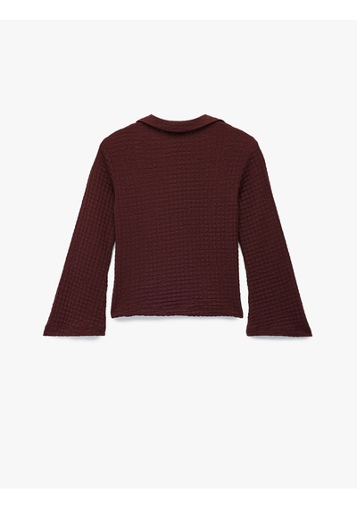Koton Düğme Detaylı Dokulu Gömlek Yaka Uzun Kollu Bluz Bordo 6wkg60079ak Bordo Koton Düğme Detaylı Dokulu Gömlek Yaka Uzun Kollu Bluz Bordo 6wkg60079ak Bordo