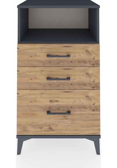 Hyperion Komodin Tek Raflı 3 Çekmeceli 60x44x106 Antrasit-çam Antrasit