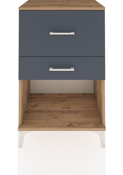 Hyperion Komodin 2 Çekmeceli 60x44x96 Çam-antrasit Atlas Çam
