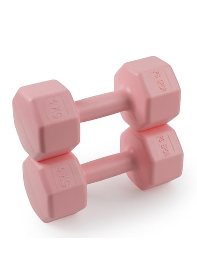 2 Adet 4 Kg Pembe Dambıl Seti 8 Kg Toplam Ağırlık, Fitness Ve Evde Egzersiz