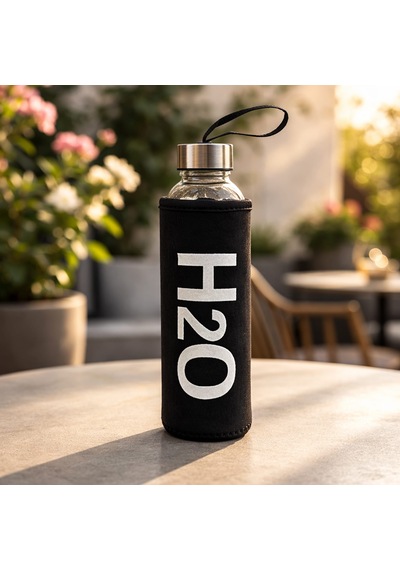 H2o Kılıflı Cam Matara - Gri / Şeffaf - 500 Ml Çok Renkli