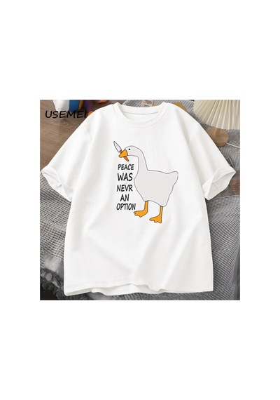 Tarzsokak Kaz Barış Asla Bir Seçenek Oldu T-shirt Erkek Kadın Yaz Pamuk Tee Moda Eğlence Serin Erkek Gi 2793 Beyaz