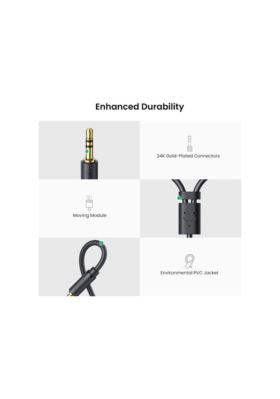 3.5mm Erkek - 2 Rca Dişi Jaklı Stereo Ses Kablosu Y Adaptörü Altın Kaplama Kulaklık Kablosu, 25cm, 10547 Belirtilmemiş