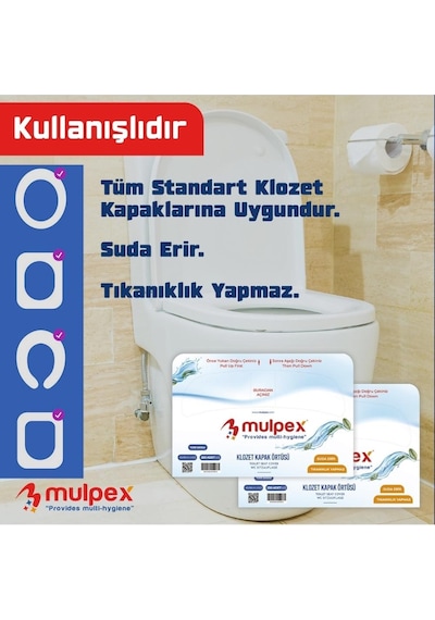 Mulpex Klozet Kapak Örtüsü 4 x 250'li