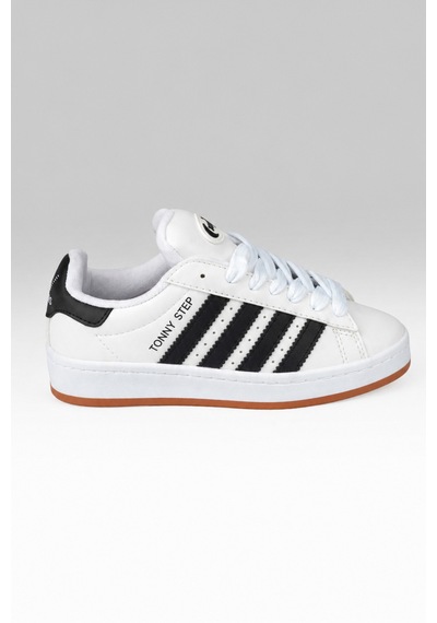 Tonny Step Unisex Günlük Bağcıklı Ortopedik Spor Ayakabı Sneaker Ayakkabı Beyaz-siyah Çizgi Tonny Step Unisex Günlük Bağcıklı Ortopedik Spor Ayakabı Sneaker Ayakkabı Beyaz-siyah Çizgi
