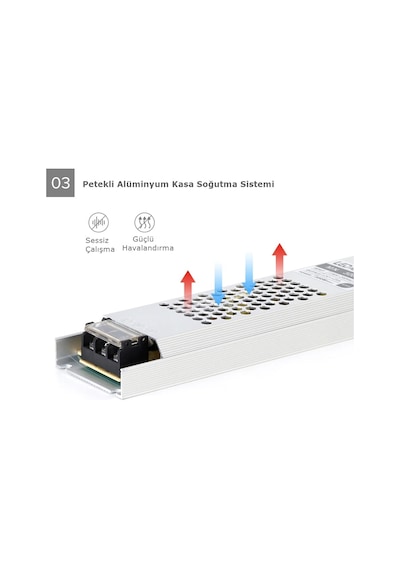 Coral Light Ultra Slim Sessiz Şerit Led Trafosu Metal 12 V Led Trafo Adaptör