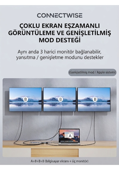Cr76 13 İn 1 Type-c Çoklu Çoğaltıcı Hub - 4k Hdmı, Dp, Vga, 1000mbps Gigabit Ethernet, 100w Pd Şarj Ve Kart Okuyucu Adaptör