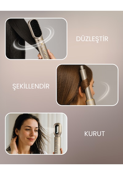 Mieco Aria 8 In Iyon Özellikli 1 Saç Kurutma Ve Şekillendirme Seti Pink