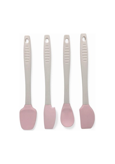 Silikon 4lü Spatula Kaşık Seti Silikon Pembe Diğer