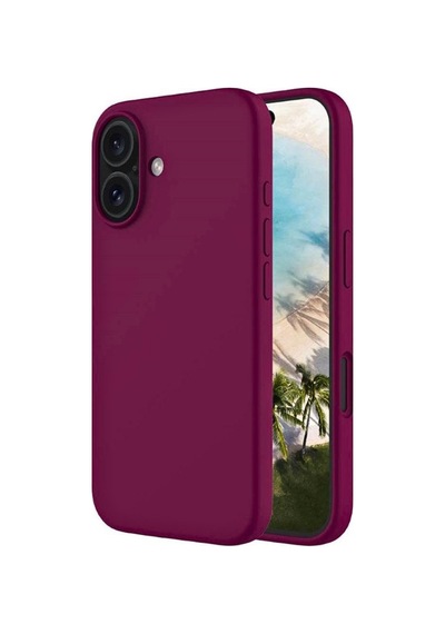 Apple Uyumlu iPhone 16 Plus  Silikon Kılıf - Pastel Renk Tonu Esnek Tam Koruma Kapak - Bordo