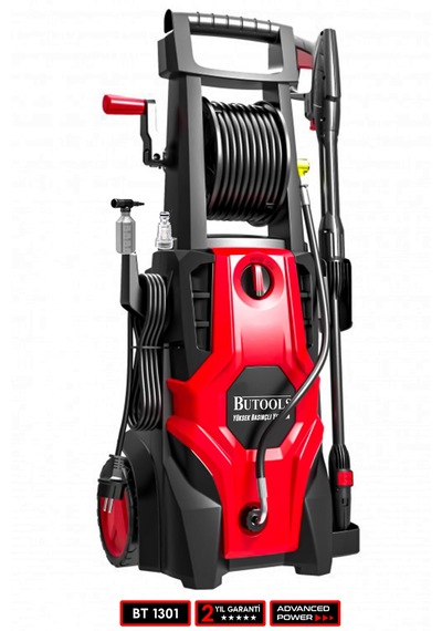 Butools ST-19 180 Çelik Şanzuman Musluk ve Kovadan Çekme Yüksek Basınçlı Yıkama Makinesi Kırmızı