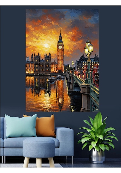 Ahşap Tablo Londra Big Ben Manzara