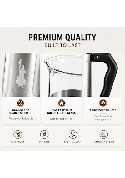 Preziosa French Press: Yaklaşık 1l Kapasiteli Kahve Hazırlayıcı - 18/10 Paslanmaz Çelik Gövde - Bulaşık Makinesinde Yıkanabilen Borosilikat Cam Sürahi - Paslanmaz Çelik Filtre Sistemi Çok Renkli Preziosa French Press: Yaklaşık 1l Kapasiteli Kahve Hazırlayıcı - 18/10 Paslanmaz Çelik Gövde - Bulaşık Makinesinde Yıkanabilen Borosilikat Cam Sürahi - Paslanmaz Çelik Filtre Sistemi Çok Renkli
