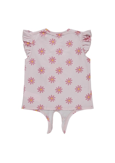 Civil Girls Papatya Desenli 6-9 Yaş Tişört - Pudra