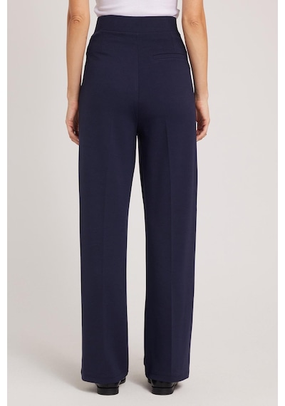 Tudors Kadın Regular Fit Klasik Kesim Cırt Kapamalı Geniş Paça Lacivert Pantolon-39577 Lacivert