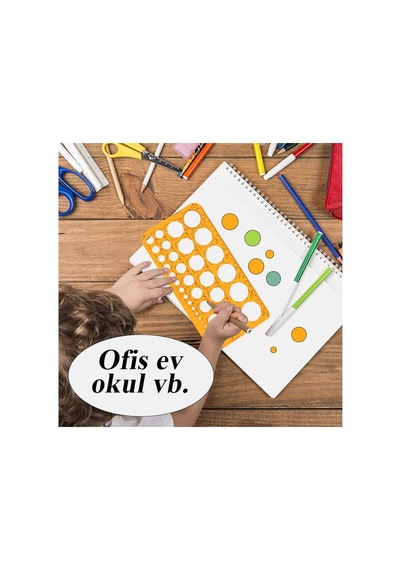 Daire Şablonu Büyük Boy Cetvelli 1-36 Mm 1 Adet Artlantis 25 Cm Cetvelli Teknik Çizim Daire Cetveli Okul Mühendis Mimar Turuncu