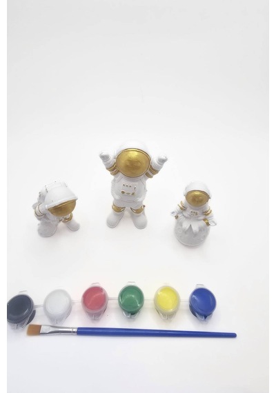 Eğitici Etkinlik Astronot Boyama Set 3 Adet 9 Cm