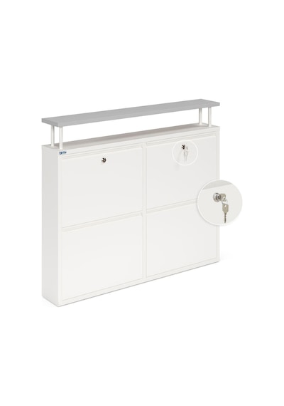Ceha Kilitli Tablalı 4'lü Metal Ayakkabılık - Beyaz K.AYK-2.4/G/P 9010/KL Ceha Kilitli Tablalı 4'lü Metal Ayakkabılık - Beyaz K.AYK-2.4/G/P 9010/KL