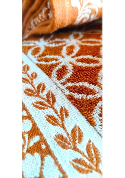 Hediyelik, Çeyizlik , İhraç Fazlası Özel Üretim Bukle Cotton Banyo-mutfak Havlu Seti 6'lı Set Turuncu