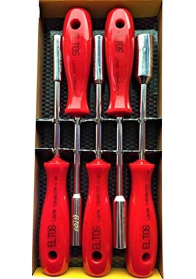 5 Li Lokma Tornavida Seti Sertleştirilmiş Özel Uçlu Lokma Takımı Red Series 1410