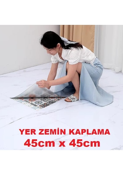 45cm X 45cm 1 Adet Yapışkanlı Parke Floor Pvc Panel Yer Zemin Kaplama Paneli Arkası Kauçuklu 15p