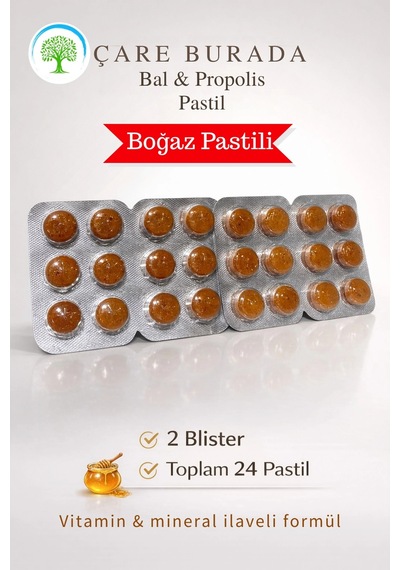 Çareburada Bal & Propolis Boğaz Pastili 24 Adet