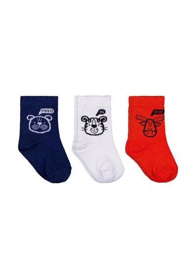 Civil Baby Hero Animal 3'lü 6- Bebek Erkek Çorap Set - Standart 6 Ay Standart
