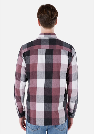 Colin's Colins Regular Fit Shirt Neck Kareli Erkek Pembe Uzun Kol Gömlek Cl1064635 Q1.v1 Dup Pembe